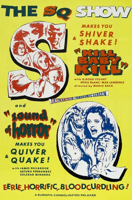 Framed Print : KILL BABY, KILL, (aka OPERAZIONE PAURA, aka KILL BABY KILL!), on double bill poster with Sound Of Horror, 1966