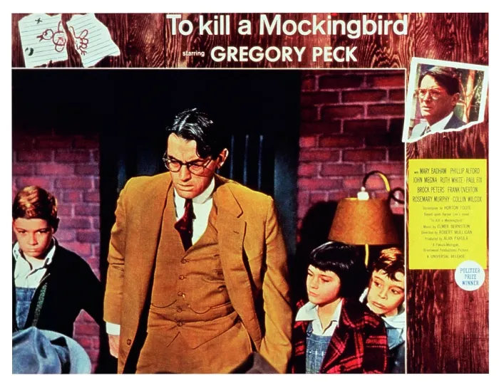 Framed Print : TO KILL A MOCKINGBIRD, US lobbycard, from left: Gregory Peck, Mary Badham, Philip Alford, 1962 Framed Print : TO KILL A MOCKINGBIRD, US lobbycard, from left: Gregory Peck, Mary Badham, Philip Alford, 1962