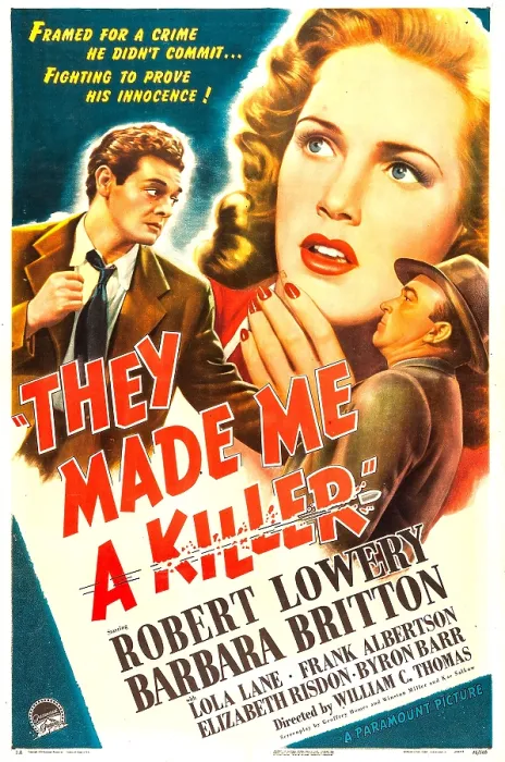 Framed Print : THEY MADE ME A KILLER, US poster, from left: Robert Lowery, Barbara Britton, James Bush, 1946