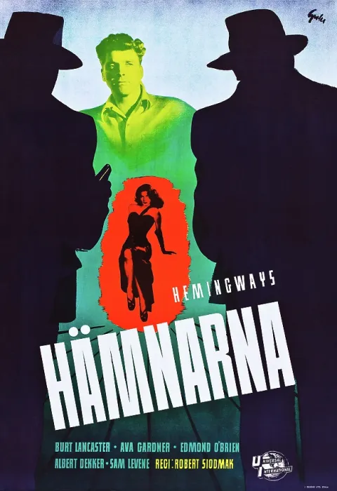 Framed Print : THE KILLERS (aka HAMNARNA), Burt Lancaster, (Swedish poster art), 1946 Framed Print : THE KILLERS (aka HAMNARNA), Burt Lancaster, (Swedish poster art), 1946