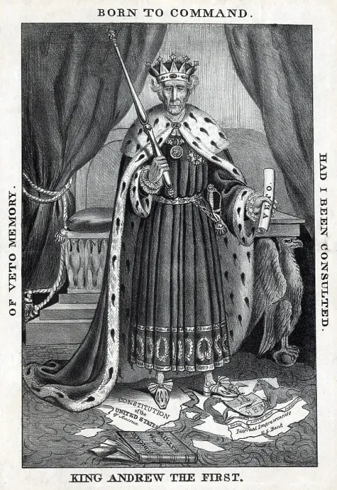 Framed Print : King Andrew the First. Cartoon depicts President Andrew Jackson as a despotic monarch, standing on the Constitution Framed Print : King Andrew the First. Cartoon depicts President Andrew Jackson as a despotic monarch, standing on the Constitution