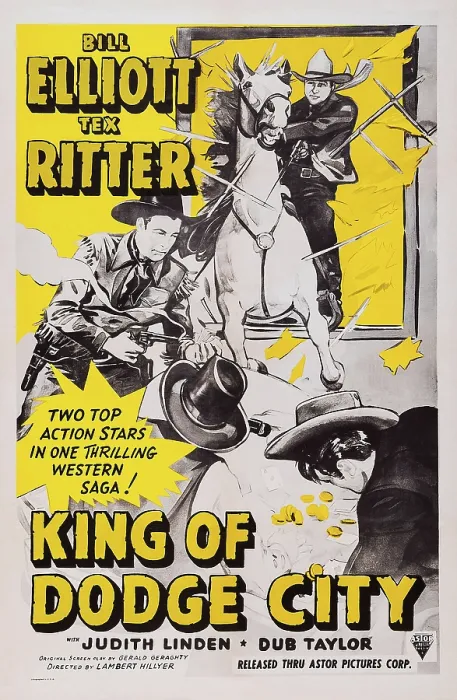 Framed Print : KING OF DODGE CITY, US poster art, from left: Bill Elliott, Tex Ritter, 1941 Framed Print : KING OF DODGE CITY, US poster art, from left: Bill Elliott, Tex Ritter, 1941