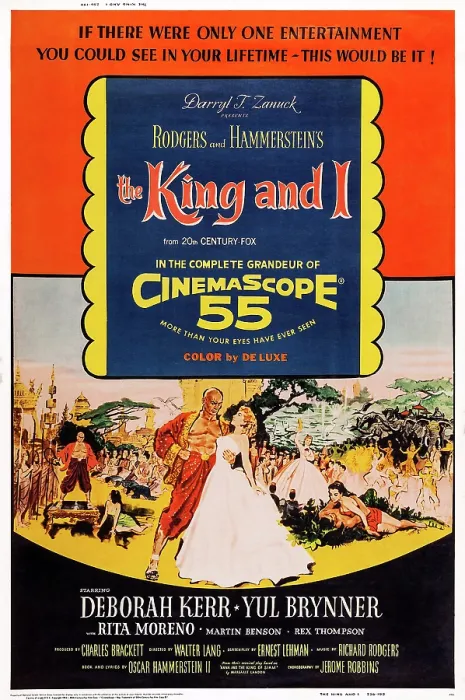 Framed Print : THE KING AND I, US poster art, center: Yul Brynner, Deborah Kerr, 1956. TM & Copyright 20th Century-Fox Film Corp. All Rights reserved / courtesy Everett Collection