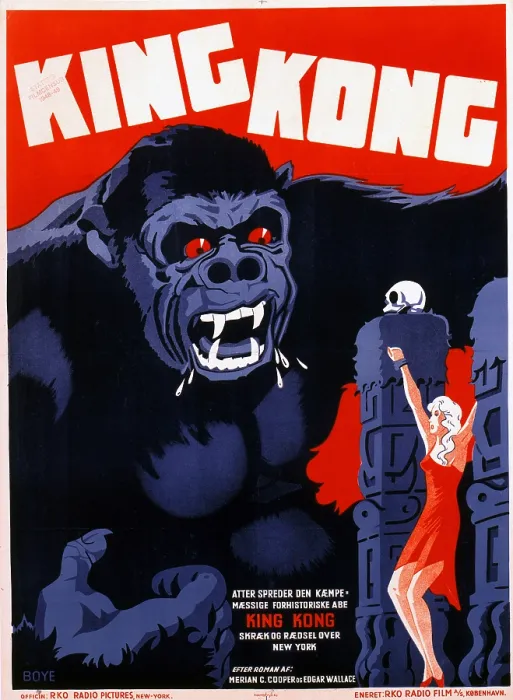 Framed Print : King Kong, Danish poster art, 1933