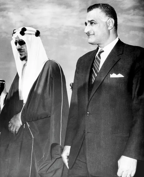 Framed Print : King Saud of Saudi Arabia, President of the United Arab Republic Gamal Abdel Nasser, meeting in Cairo, Egypt, 1964.. Courtesy: CSU Archives / Everett Collection Framed Print : King Saud of Saudi Arabia, President of the United Arab Republic Gamal Abdel Nasser, meeting in Cairo, Egypt, 1964.. Courtesy: CSU Archives / Everett Collection