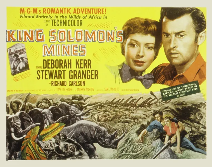 Framed Print : KING SOLOMON'S MINES, Deborah Kerr, Stewart Granger, 1950, poster art