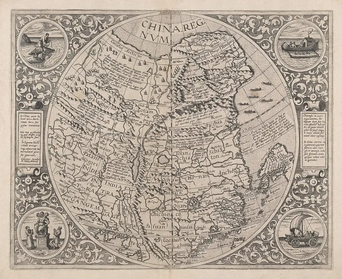 Framed Print : THE KINGDOM OF CHINA, 1593, by Cornelis de Jode is based on the earlier work, A NEW DESCRIPTION OF CHINA, 1588, published in Abraham Orteliuss Theatrum Orbis Terrarum Framed Print : THE KINGDOM OF CHINA, 1593, by Cornelis de Jode is based on the earlier work, A NEW DESCRIPTION OF CHINA, 1588, published in Abraham Orteliuss Theatrum Orbis Terrarum