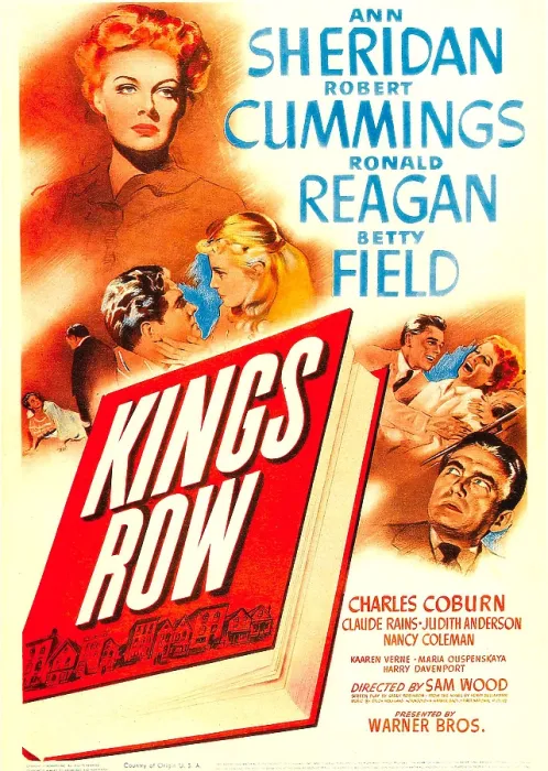 Framed Print : KINGS ROW, top: Ann Sheridan, Robert Cummings, Betty Field, Ronald Reagan on midget window card, 1942 Framed Print : KINGS ROW, top: Ann Sheridan, Robert Cummings, Betty Field, Ronald Reagan on midget window card, 1942