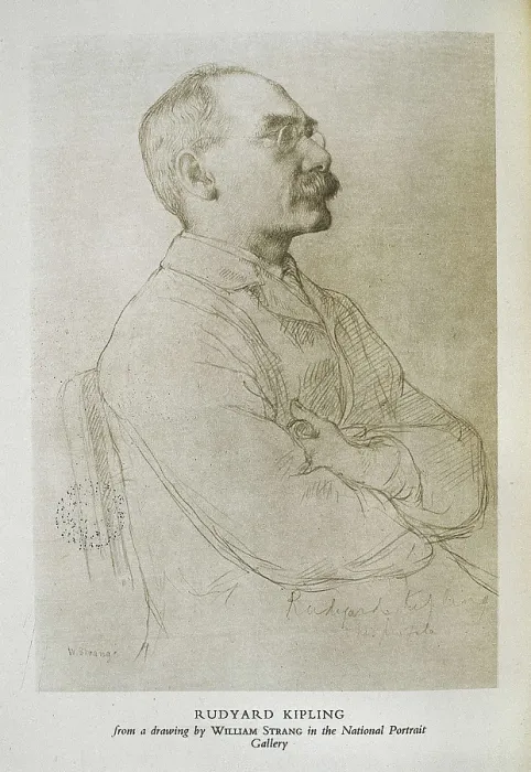 Framed Print : KIPLING, Rudyard (1865-1936). Portrait of Kipling included in the biography of 'Rudyard Kipling' by Bonamy Dobree. Edition carried out in London in 1951 Framed Print : KIPLING, Rudyard (1865-1936). Portrait of Kipling included in the biography of 'Rudyard Kipling' by Bonamy Dobree. Edition carried out in London in 1951