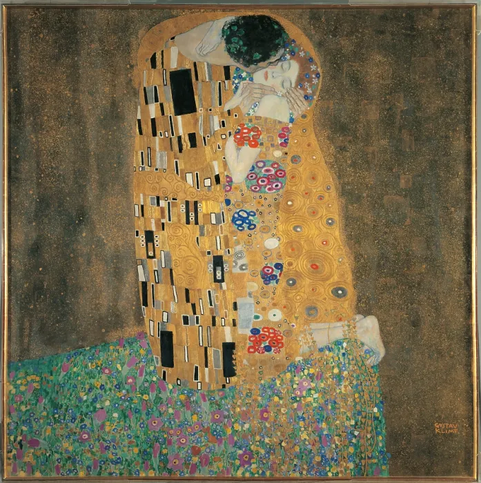 Framed Print : The Kiss, by Gustav Klimt, 1908 about, 20th Century, oil on canvas, cm 180 x 180 - Austria, Wien, sterreichische Galerie. All