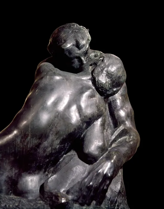 Framed Print : The kiss (Le Baiser), by Franois-Auguste-Ren Rodin, 1886, 19th Century, bronze - France, Paris, Rodin Museum. Detail