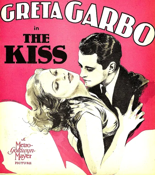 Framed Print : THE KISS, from left: Greta Garbo, Lew Ayres on window card, 1929 Framed Print : THE KISS, from left: Greta Garbo, Lew Ayres on window card, 1929