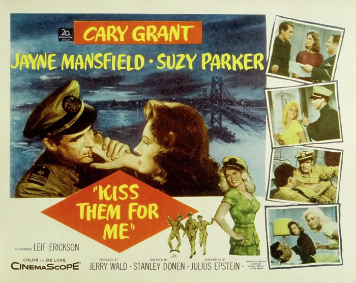 Framed Print : KISS THEM FOR ME, Cary Grant, Suzy Parker, Jayne Mansfield, 1957, TM and Copyright (c) 20th Century-Fox Film Corp. All Rights Reserved Framed Print : KISS THEM FOR ME, Cary Grant, Suzy Parker, Jayne Mansfield, 1957, TM and Copyright (c) 20th Century-Fox Film Corp. All Rights Reserved
