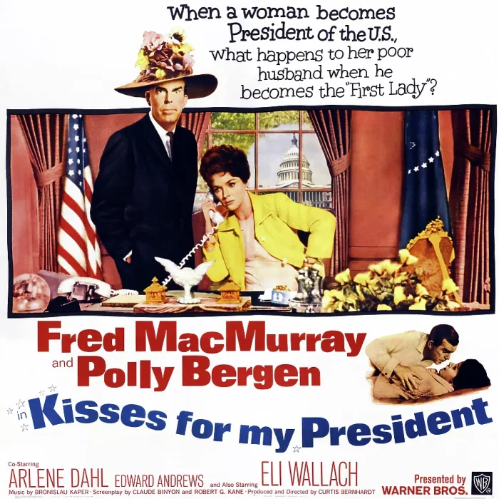 Framed Print : KISSES FOR MY PRESIDENT, US poster art, from left: Fred MacMurray, Polly Bergen, 1964