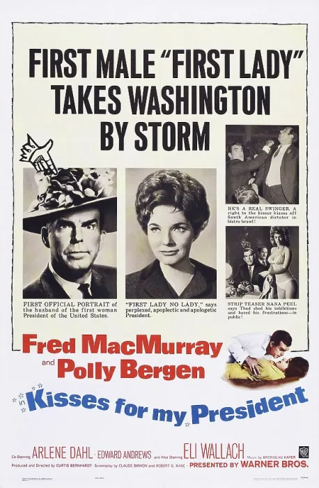 Framed Print : KISSES FOR MY PRESIDENT, US poster art, from left: Fred MacMurray, Polly Bergen, 1964 Framed Print : KISSES FOR MY PRESIDENT, US poster art, from left: Fred MacMurray, Polly Bergen, 1964