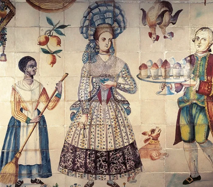 Framed Print : Kitchen tiles of ceramic from Valencia. Costumbrism. Ceramics. SPAIN. Madrid. National Museum of Decorative Arts. AISA / Everett Collection**US SALES ONLY**