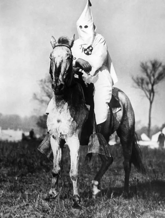 Framed Print : Klansman doing sentry duty near the Klan encampment at Kiles, Ohio