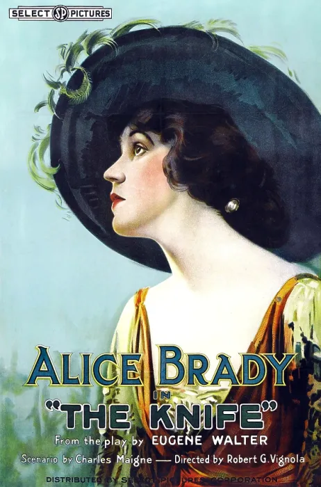 Framed Print : THE KNIFE, Alice Brady on 1-sheet poster art, 1918