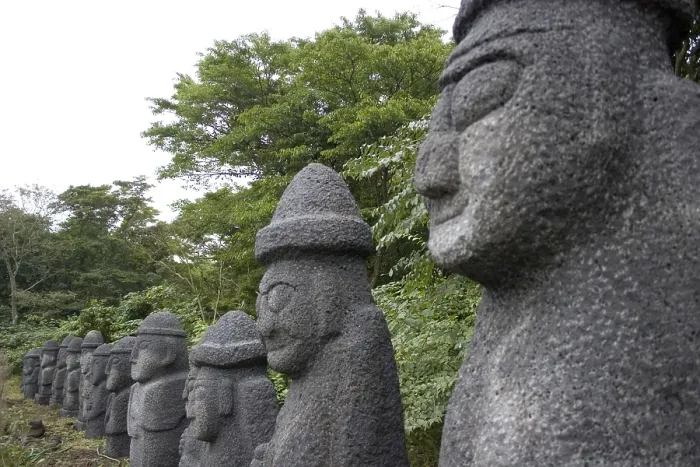Framed Print : KOREA. JEJU-DO. Traditional statues of the Jeju Island. Sculpture on rock. AISA / Everett Collection**US SALES ONLY** Framed Print : KOREA. JEJU-DO. Traditional statues of the Jeju Island. Sculpture on rock. AISA / Everett Collection**US SALES ONLY**