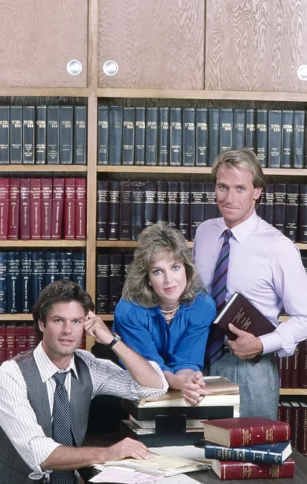 Framed Print : L.A. LAW, from left, Harry Hamlin, Jill Eikenberry, Corbin Bernsen, 1986-94 (ca. 1986 photo) Framed Print : L.A. LAW, from left, Harry Hamlin, Jill Eikenberry, Corbin Bernsen, 1986-94 (ca. 1986 photo)