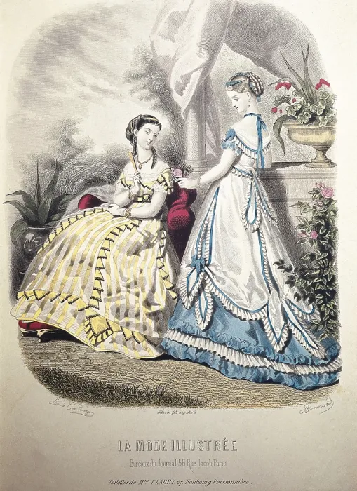 Framed Print : La Mode Illustree. Women's magazine from 1867. Paris. Engraving. ITALY. Milan Framed Print : La Mode Illustree. Women's magazine from 1867. Paris. Engraving. ITALY. Milan