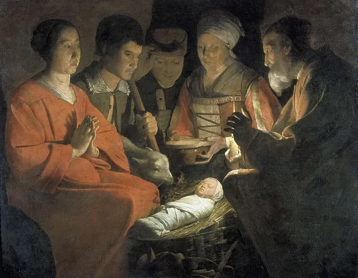 Framed Print : LA TOUR, Georges de (1593-1652). The Adoration of the Shepherds. 1st half 17th c. Baroque art. Oil on canvas. FRANCE. Paris. Louvre Museum Framed Print : LA TOUR, Georges de (1593-1652). The Adoration of the Shepherds. 1st half 17th c. Baroque art. Oil on canvas. FRANCE. Paris. Louvre Museum