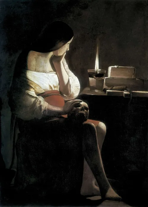 Framed Print : LA TOUR, Georges de (1593-1652). Mary Magdalene with a Night-light, or The Terff Magdalene (La Madeleine a la veilleuse). 1st half 17th c. Oil on canvas. FRANCE. Paris Framed Print : LA TOUR, Georges de (1593-1652). Mary Magdalene with a Night-light, or The Terff Magdalene (La Madeleine a la veilleuse). 1st half 17th c. Oil on canvas. FRANCE. Paris