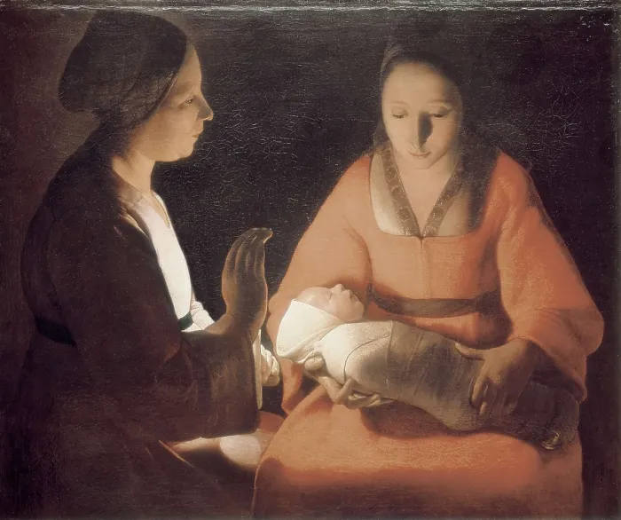 Framed Print : LA TOUR, Georges de (1593-1652). The Newborn Baby. 1st half 17th c. Oil on canvas. FRANCE. Rennes. Museum of Fine Arts of Rennes. AISA / Everett Collection**US SALES ONLY**