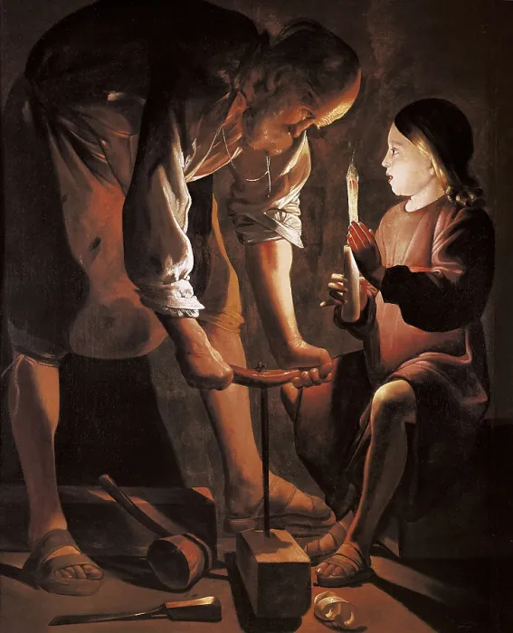 Framed Print : LA TOUR, Georges de (1593-1652). Saint Joseph the Carpenter. ca. 1640 -. Baroque art. Oil on canvas. FRANCE. Paris. Louvre Museum. AISA / Everett Collection**US SALES ONLY** Framed Print : LA TOUR, Georges de (1593-1652). Saint Joseph the Carpenter. ca. 1640 -. Baroque art. Oil on canvas. FRANCE. Paris. Louvre Museum. AISA / Everett Collection**US SALES ONLY**