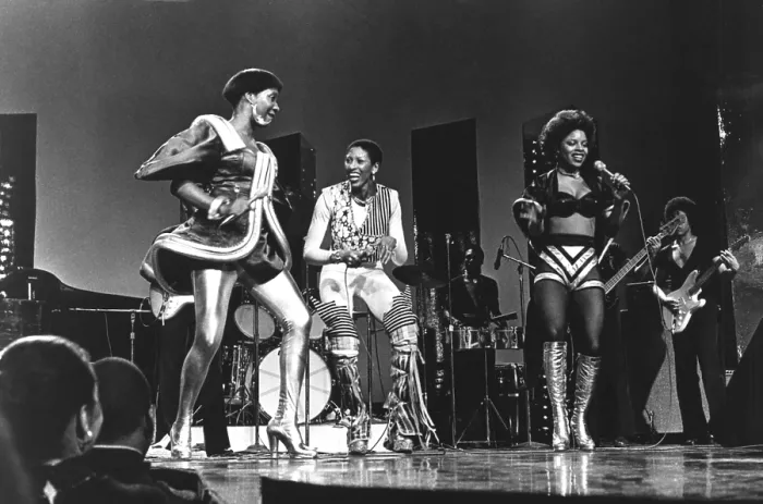 Framed Print : LaBelle, (l-r): Patti LaBelle, Wynonna Nona Hendryx, Sarah Dash, ca. 1976. Courtesy: CSU Archives  /  Everett Collection