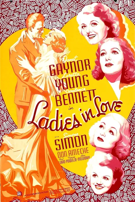 Framed Print : LADIES IN LOVE, right from top: Janet Gaynor, Loretta Young, Constance Bennett, Simone Simon, 1936, TM and Copyright 20th Century Fox Film Corp