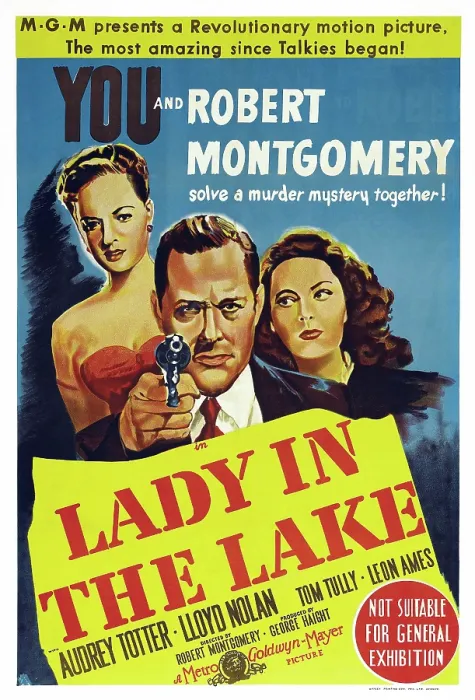 Framed Print : LADY IN THE LAKE, Audrey Totter, Robert Montgomery, Jayne Meadows on Australian poster art, 1947
