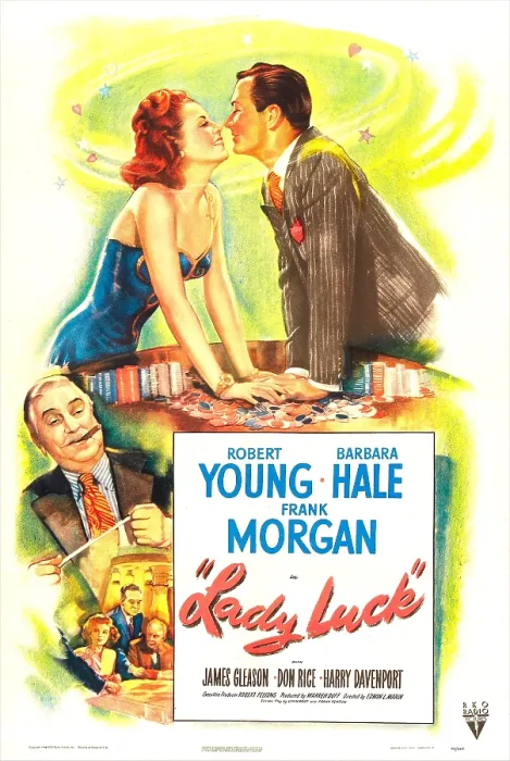 Framed Print : LADY LUCK, US poster, top from left: Barbara Hale, Robert Young, bottom left: Frank Morgan, 1946 Framed Print : LADY LUCK, US poster, top from left: Barbara Hale, Robert Young, bottom left: Frank Morgan, 1946
