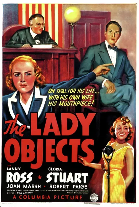 Framed Print : THE LADY OBJECTS, US poster art, Gloria Stuart (pointing), Lanny Ross (top right), Joan Marsh (bottom right), 1938