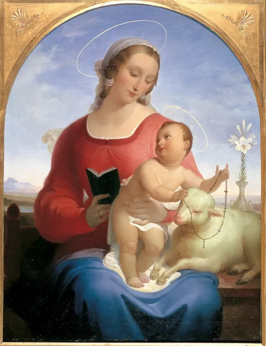 Framed Print : Our Lady of the Rosary, by Tommaso Minardi, 1840, 19th Century, oil on canvas, cm 108 x 82 - Italy, Lazio, Rome, National Gallery of Modern Art. All Framed Print : Our Lady of the Rosary, by Tommaso Minardi, 1840, 19th Century, oil on canvas, cm 108 x 82 - Italy, Lazio, Rome, National Gallery of Modern Art. All
