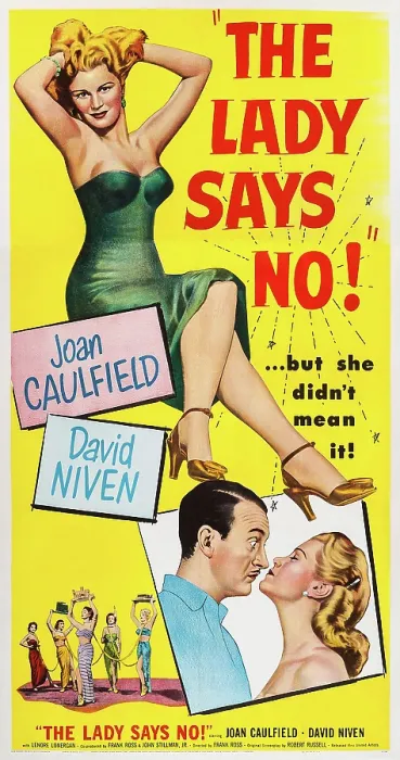 Framed Print : THE LADY SAYS NO, US poster art, top: Joan Caulfield; bottom: David Niven, Joan Caulfield, 1951