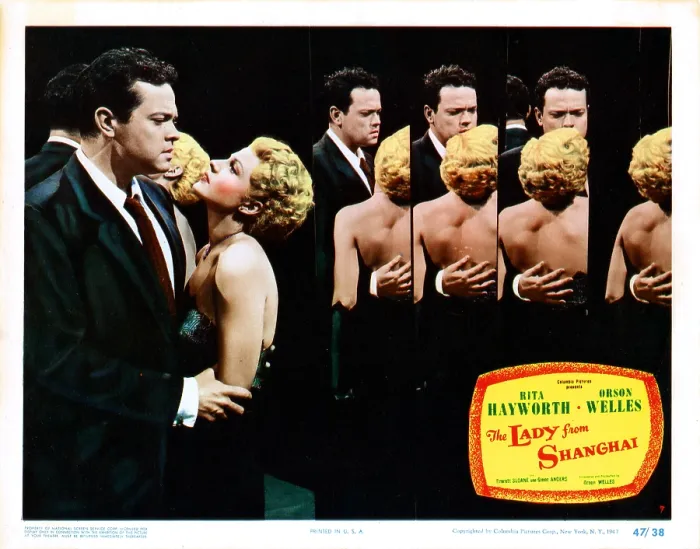 Framed Print : THE LADY FROM SHANGHAI, from left, Orson Welles, Rita Hayworth, 1947