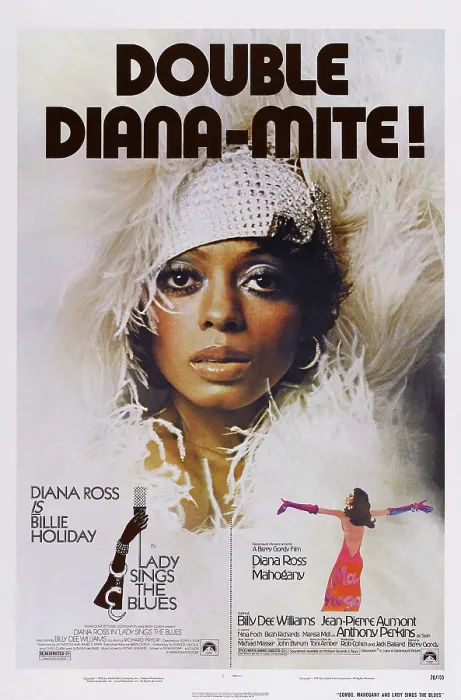 Framed Print : LADY SINGS THE BLUES, US poster art, Diana Ross, 1972; double bill; MAHOGGANY, US poster art, Diana Ross, 1975