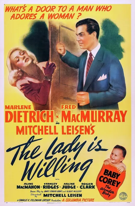 Framed Print : THE LADY IS WILLING, US poster, top from left: Marlene Dietrich, Fred MacMurray, bottom right: David James, 1942 Framed Print : THE LADY IS WILLING, US poster, top from left: Marlene Dietrich, Fred MacMurray, bottom right: David James, 1942