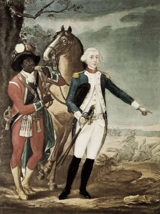 Framed Print : Lafayette, Marie Joseph Gilbert Motie Motier, marquis de (1757-1834). Portrait of La Fayette during the American Revolution. Oil on canvas. FRANCE. Versailles