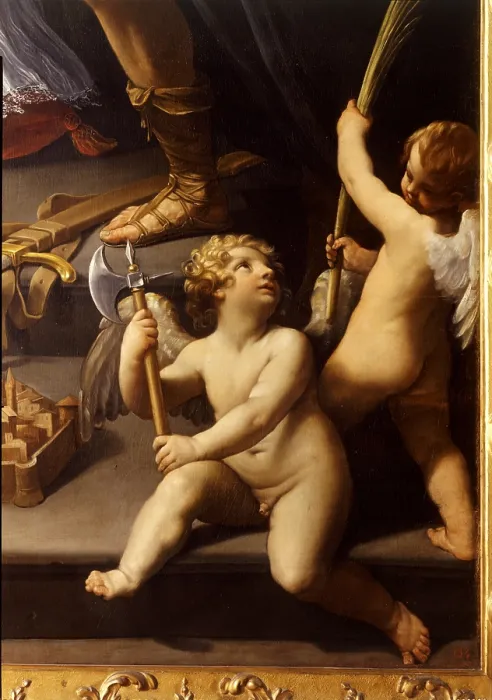 Framed Print : Lament over the Body of Christ (Piet dei Mendicanti), by Guido Reni, 1613 - 1616 about, 17th Century, oil on canvas, cm 704 x 341 - Italy, Emilia Romagna, Bologna
