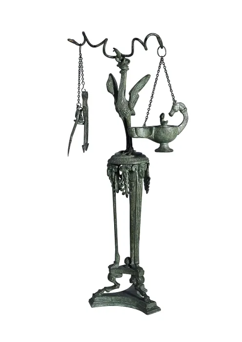 Framed Print : Lamp. Roman art. Sculpture on bronze. SPAIN. Barcelona. Archaeology Museum of Catalonia. AISA / Everett Collection**US SALES ONLY**