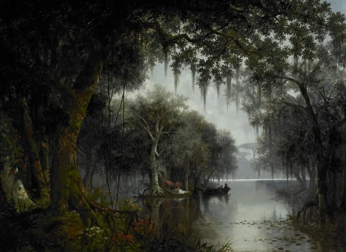 Framed Print : The Land of Evangeline, 1874, Joseph Rusling Meeker, 1827-1887, American painting, oil on canvas