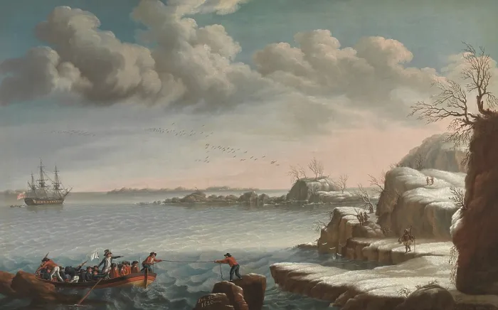 Framed Print : THE LANDING OF THE PILGRIMS, by Michele Felice Corne (1752-1845), was an Italian-American artist who painted marine scenes, portraits Framed Print : THE LANDING OF THE PILGRIMS, by Michele Felice Corne (1752-1845), was an Italian-American artist who painted marine scenes, portraits