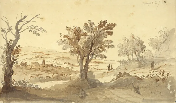 Framed Print : Landscape, by Gaspar Van Wittel also known as Gaspare Vanvitelli, 1681, XVII Century, pen, ink and colored watercolor on squared paper - Italy, Lazio, Rome Framed Print : Landscape, by Gaspar Van Wittel also known as Gaspare Vanvitelli, 1681, XVII Century, pen, ink and colored watercolor on squared paper - Italy, Lazio, Rome