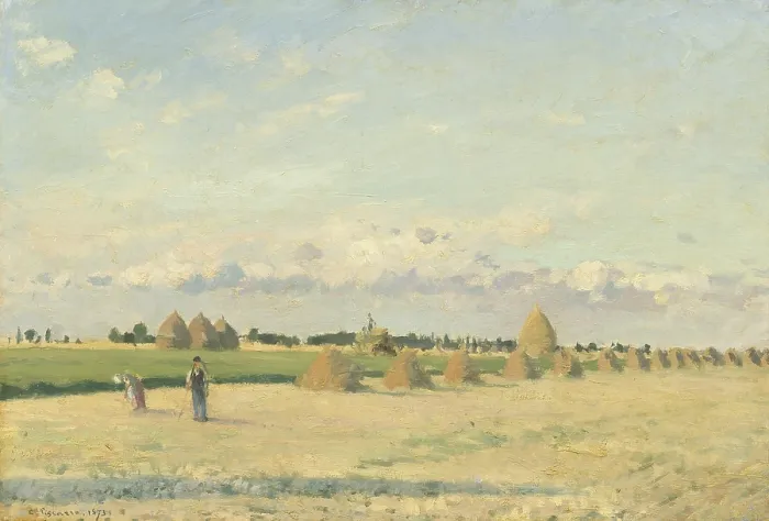 Framed Print : Landscape, Ile-de-France, by Camille Pissarro, 1873, French impressionist painting, oil on canvas Framed Print : Landscape, Ile-de-France, by Camille Pissarro, 1873, French impressionist painting, oil on canvas