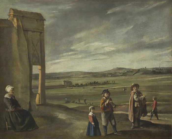 Framed Print : Landscape with Peasants, by Louis Le Nain, 1640, French painting, oil on canvas Framed Print : Landscape with Peasants, by Louis Le Nain, 1640, French painting, oil on canvas