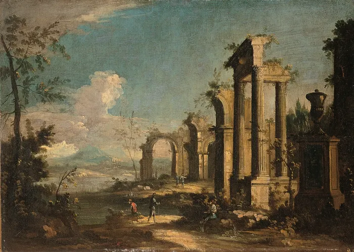 Framed Print : Landscape with ruins (Paesaggio con rovine), by Unknown Venetian Artist, 1750, 18th Century, oil on canvas - Italy, Lombardy, Milan, Castello Sforzesco Framed Print : Landscape with ruins (Paesaggio con rovine), by Unknown Venetian Artist, 1750, 18th Century, oil on canvas - Italy, Lombardy, Milan, Castello Sforzesco