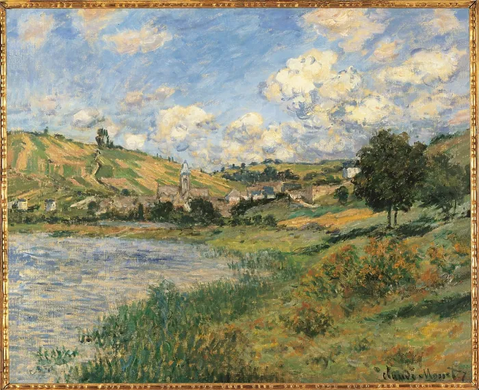 Framed Print : Landscape. Vtheuil, by Claude Monet, 1879, 19th Century, oil on canvas, cm 60 x 73, 5 - France, Ile de France, Paris, Muse dOrsay, RF2639. All