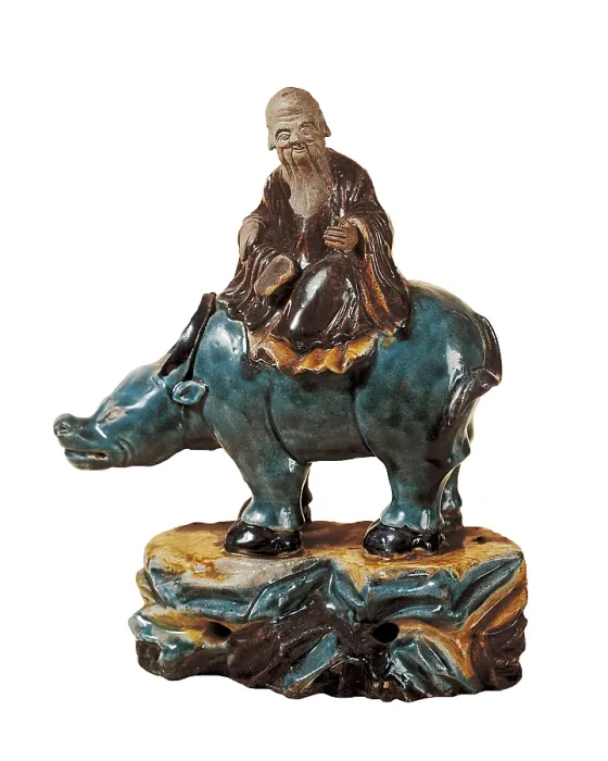 Framed Print : Lao-Tse on his Buffalo. 1368. Chinese art. Qin period. Sculpture; Ceramics. FRANCE. Paris. Guimet Museum. AISA / Everett Collection**US SALES ONLY**